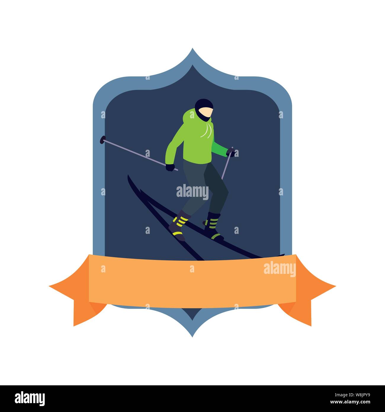 Mann Ski extreme Sport und Lifestyle Vector Illustration Stock Vektor