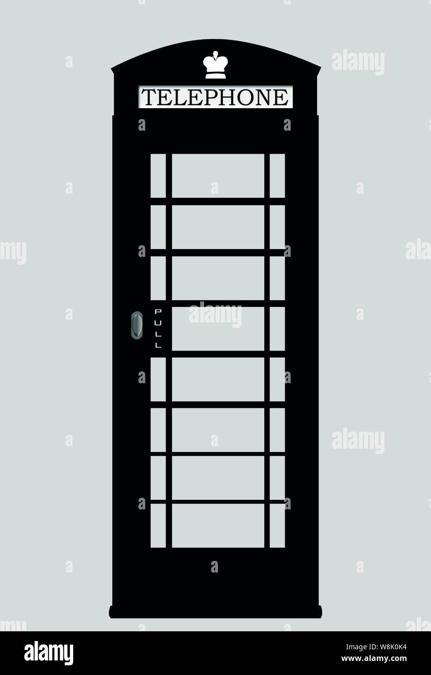 Traditionelle schwarze Telefonzelle, detaillierte Vektor, Symbol für London, Großbritannien Stock Vektor