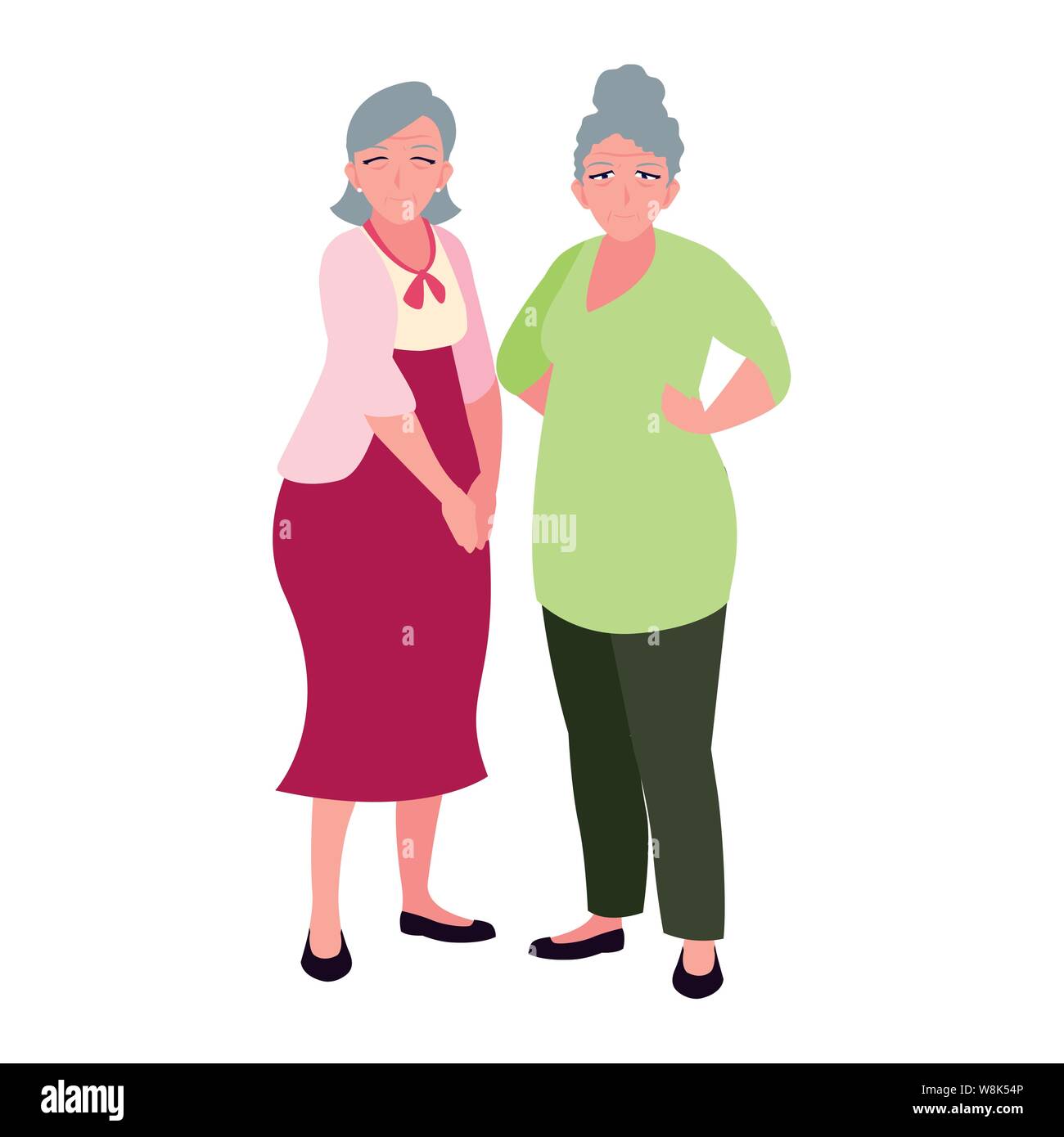 Glückliche Großeltern-Tag - schöne Omas alte Frauen Vector Illustration Stock Vektor