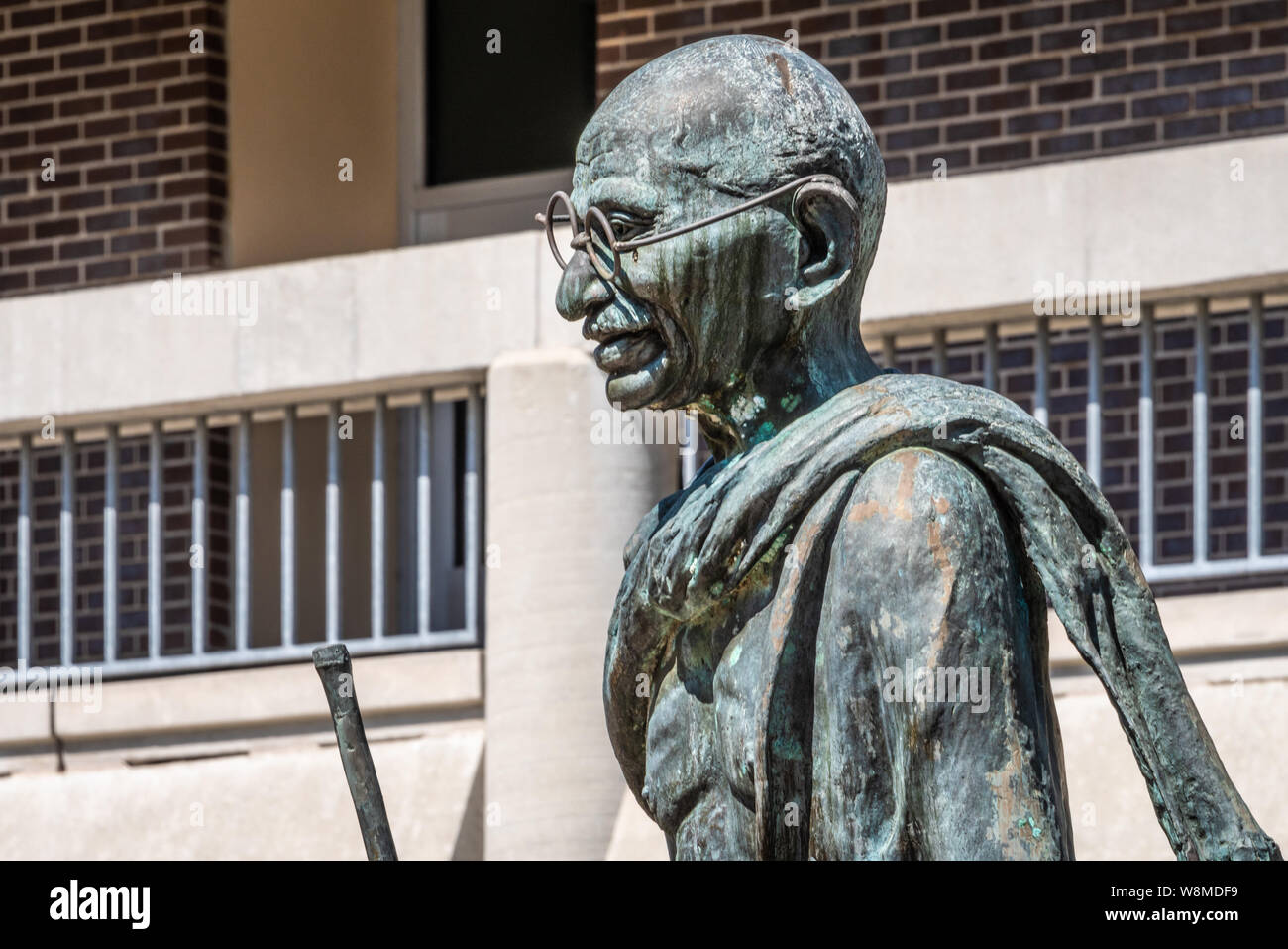 Mahatma Gandhi Statue auf dem Campus der Universität von North Florida in Jacksonville, Florida. (USA) Stockfoto