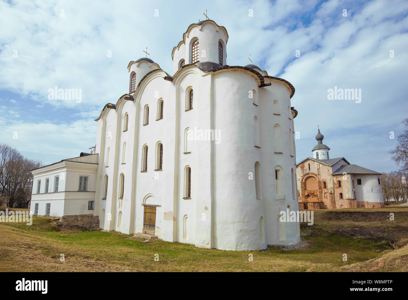 St. Nikolaus Kathedrale (1113) Close-up am Tag. In Weliki Nowgorod, Russland Stockfoto