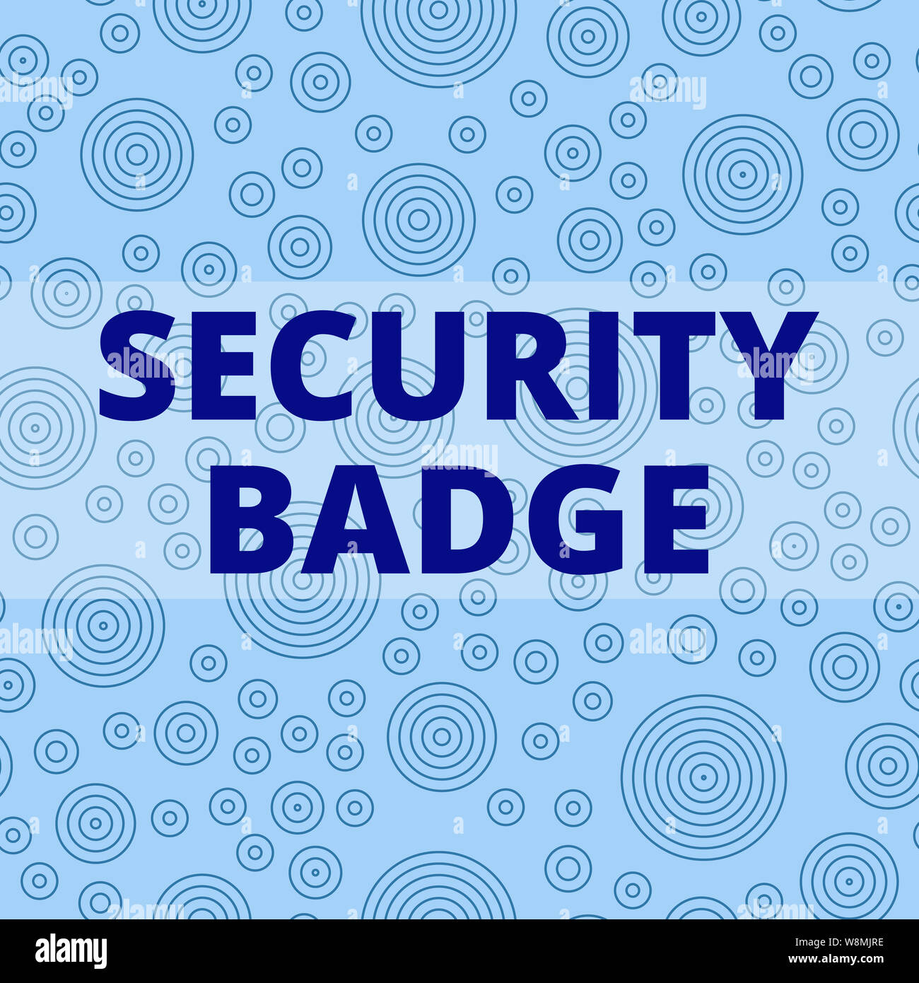 Schreiben Hinweis Übersicht Sicherheit Badge. Business Konzept für Anmeldeinformationen verwendet, um Zugriff auf den kontrollierten Bereich mit mehreren Schichten unterschiedlicher Größe zu konzentrieren. Stockfoto