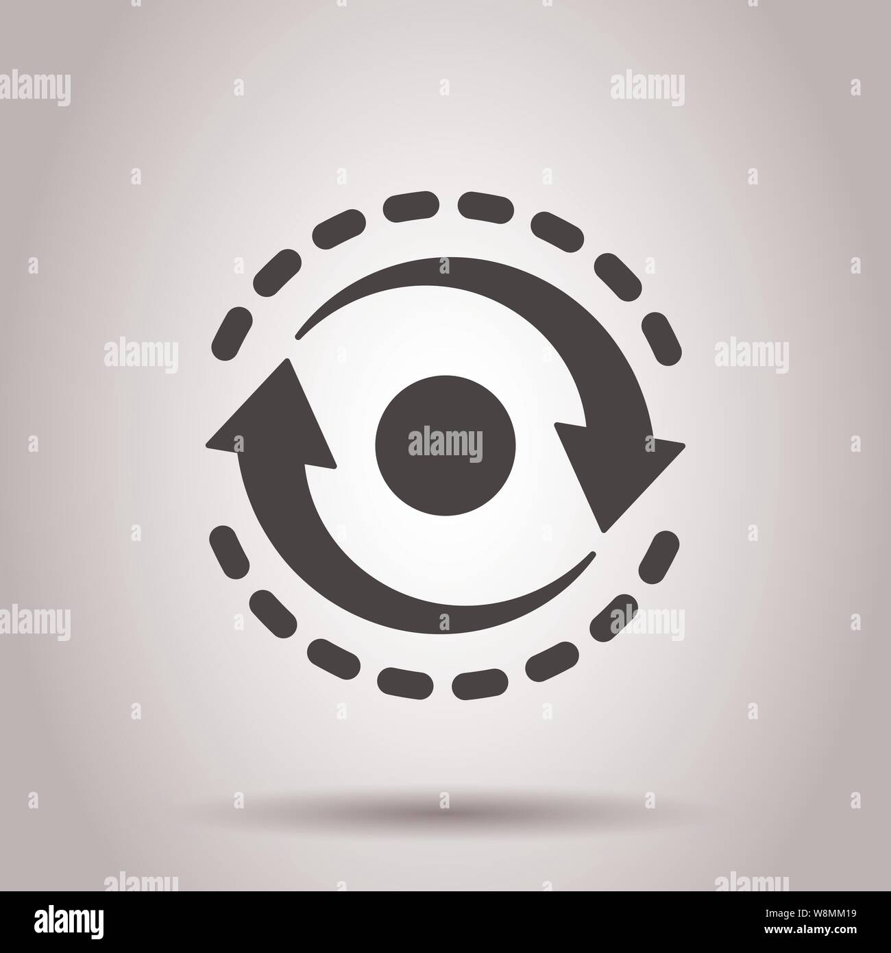 Oval mit Pfeilen Symbol in transparenten Stil. Konsistenz Vektor-illustration wiederholen auf isolierten Hintergrund. Laden Sie die Drehung Geschäftskonzept. Stock Vektor