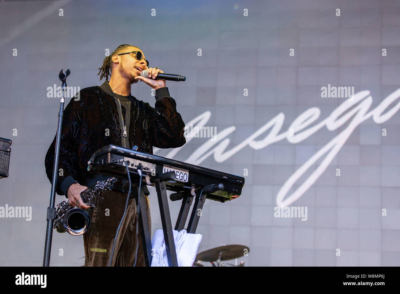 August 9, 2019, San Francisco, Kalifornien, USA: MASEGO (MICHA DAVIS) während Außerhalb landet Musik Festival im Golden Gate Park in San Francisco, Kalifornien (Bild: © Daniel DeSlover/ZUMA Draht) Stockfoto