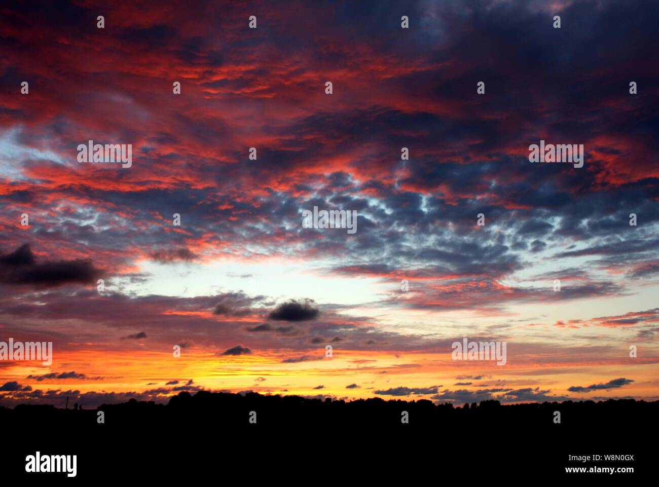 Sonnenuntergang in Poppenbüll, Nordsee, Deutschland Stockfoto