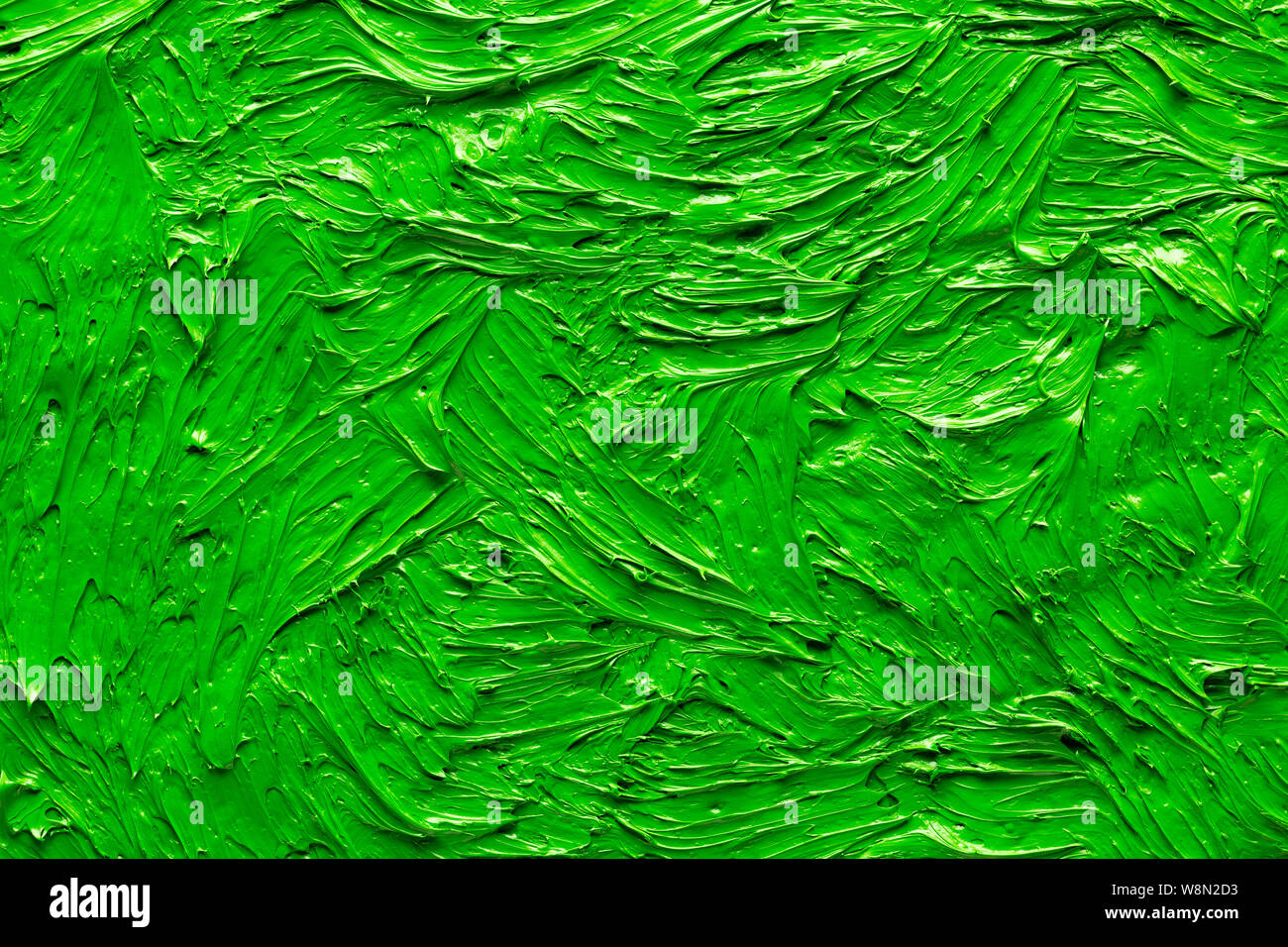 Abstrakte close-up gemalten Hintergrund. Hintergrund war mit grüner Ölfarbe auf Leinwand von Hand bemalt. Stockfoto