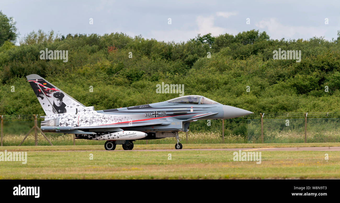 Deutsche EF-2000 'Red Baron' Typhoon im Royal International Air Tattoo 2019 Stockfoto