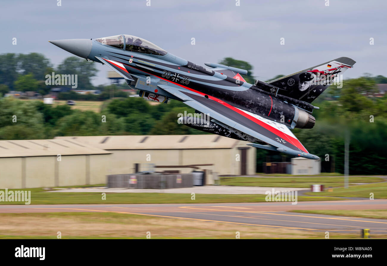 Deutsche EF-2000 'Red Baron' Typhoon im Royal International Air Tattoo 2019 Stockfoto