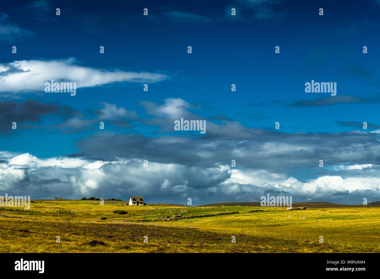 Einsame Bauernhaus im Dorf Brae Der achnahaird in der Nähe von achnahaird Beach in Schottland Stockfoto