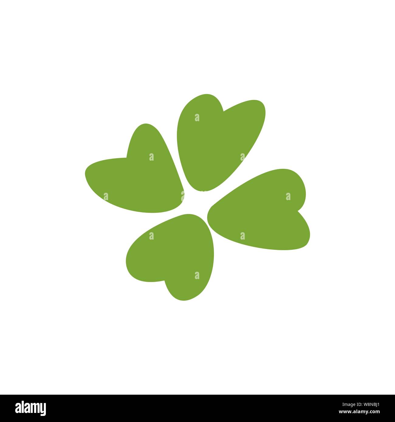 Klee mit vier Blütenblättern auf weißem Hintergrund. Abstract Vector Illustration Stock Vektor