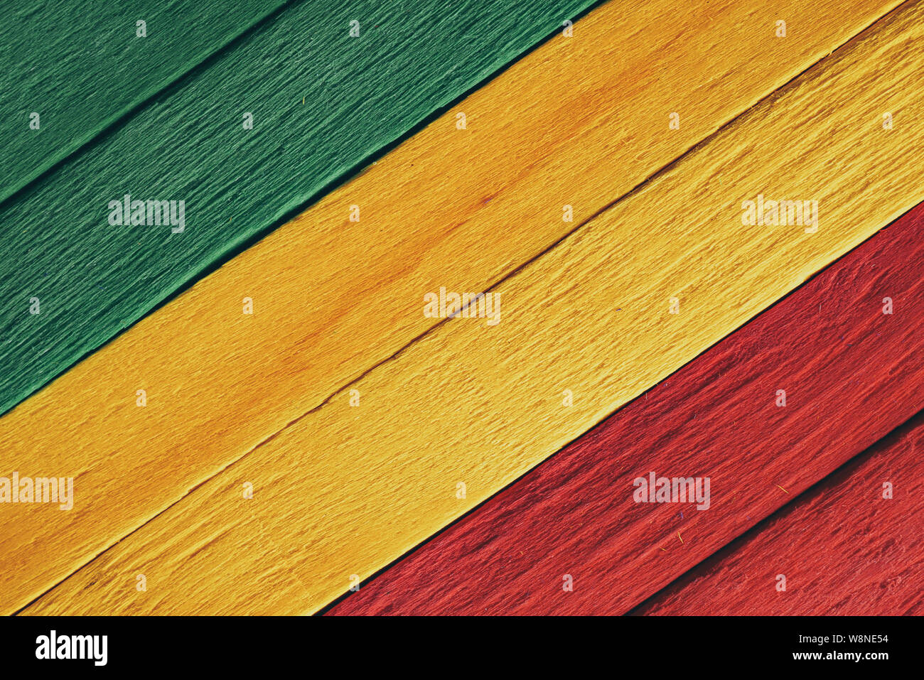 Hintergrund Holz grün, gelb, rot alten Retro Vintage Style, Rasta reggae Flagge Stockfoto
