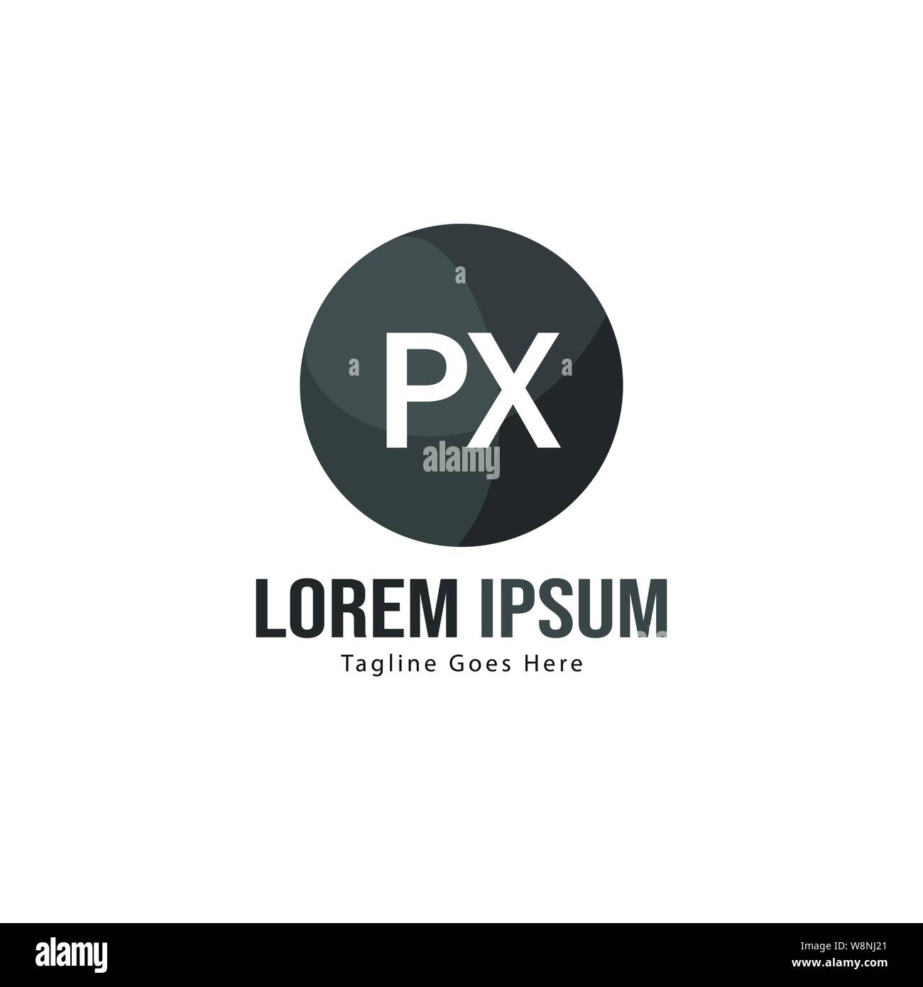 Erste PX logo Vorlage mit modernen Rahmen. Minimalistische PX schreiben logo Vector Illustration Design Stock Vektor