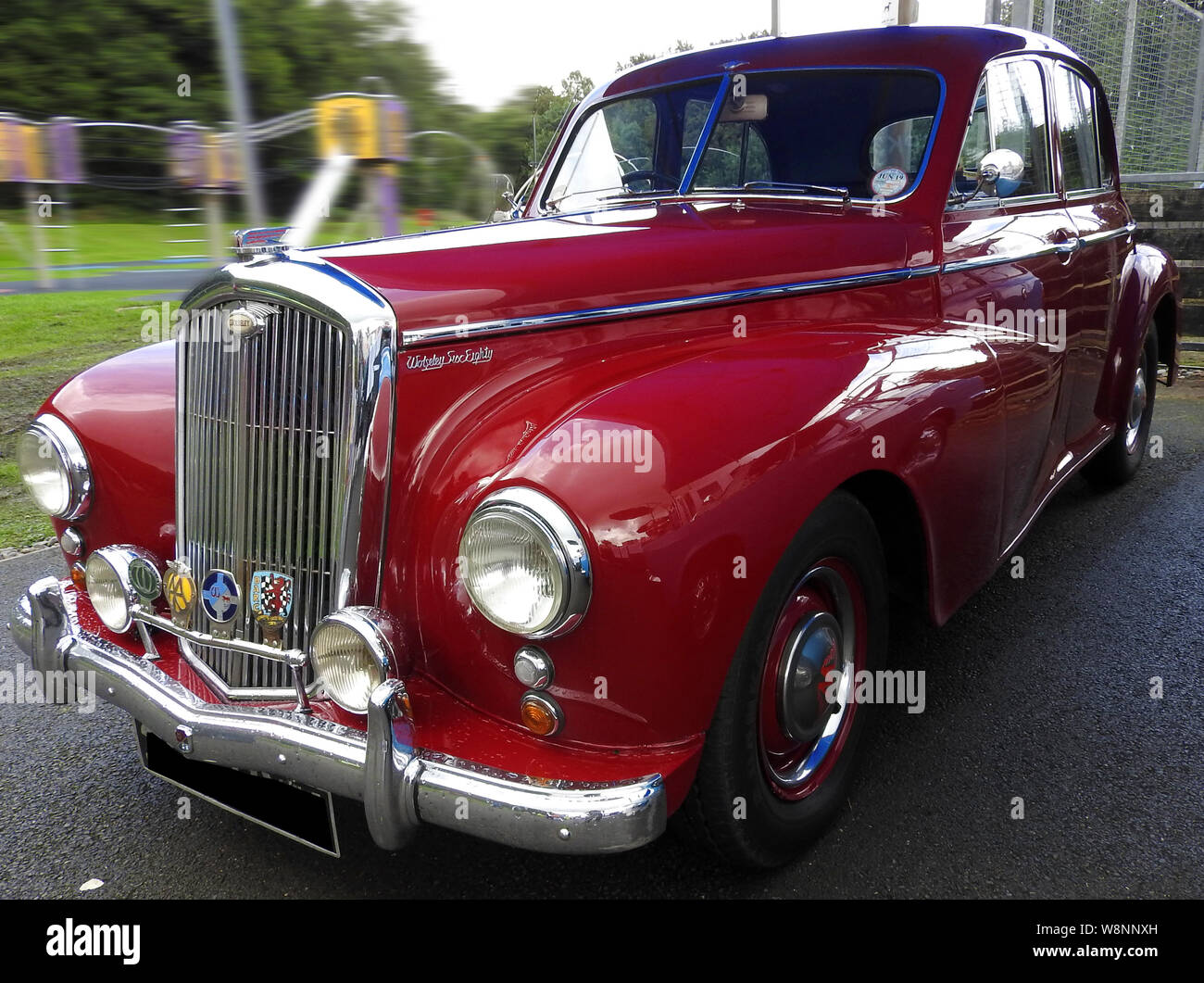 Ein vintage Wolseley (Wolseley Motors Limited UK) 6 80 auto ("das Auto mit dem Namen in Lichter') Stockfoto