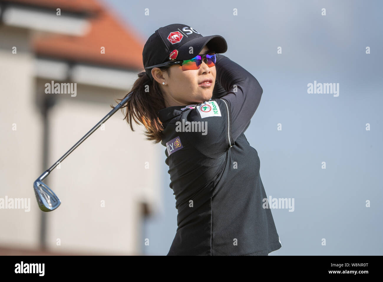 Thailand's Moriya Jutanugarn-stücke weg am Par 3 15 Loch während des Tag drei der Aberdeen Standard Investitionen Ladies Scottish Open im Renaissance Club, North Berwick. Stockfoto