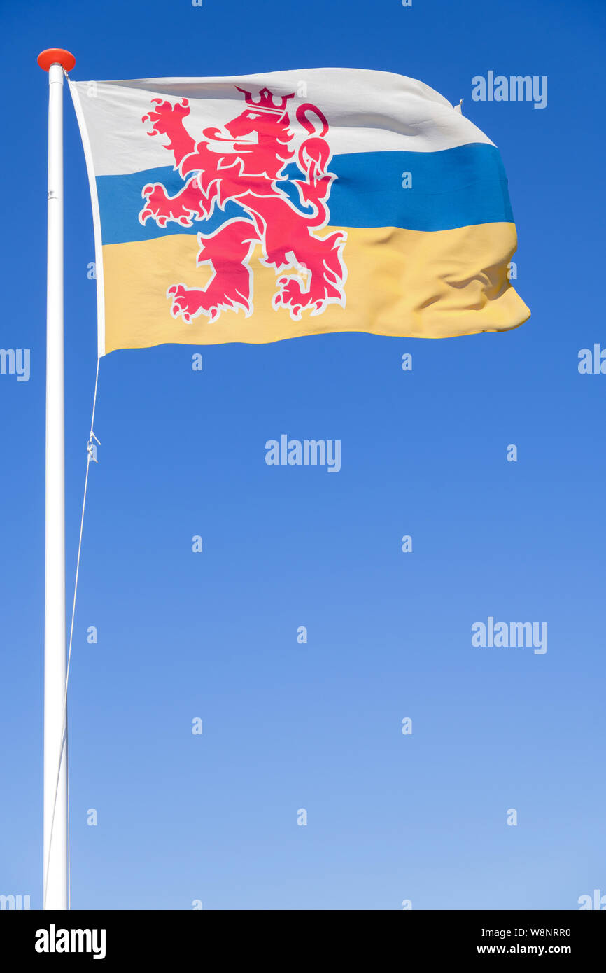 Flagge der niederländischen Provinz Limburg fliegen im wind Stockfoto