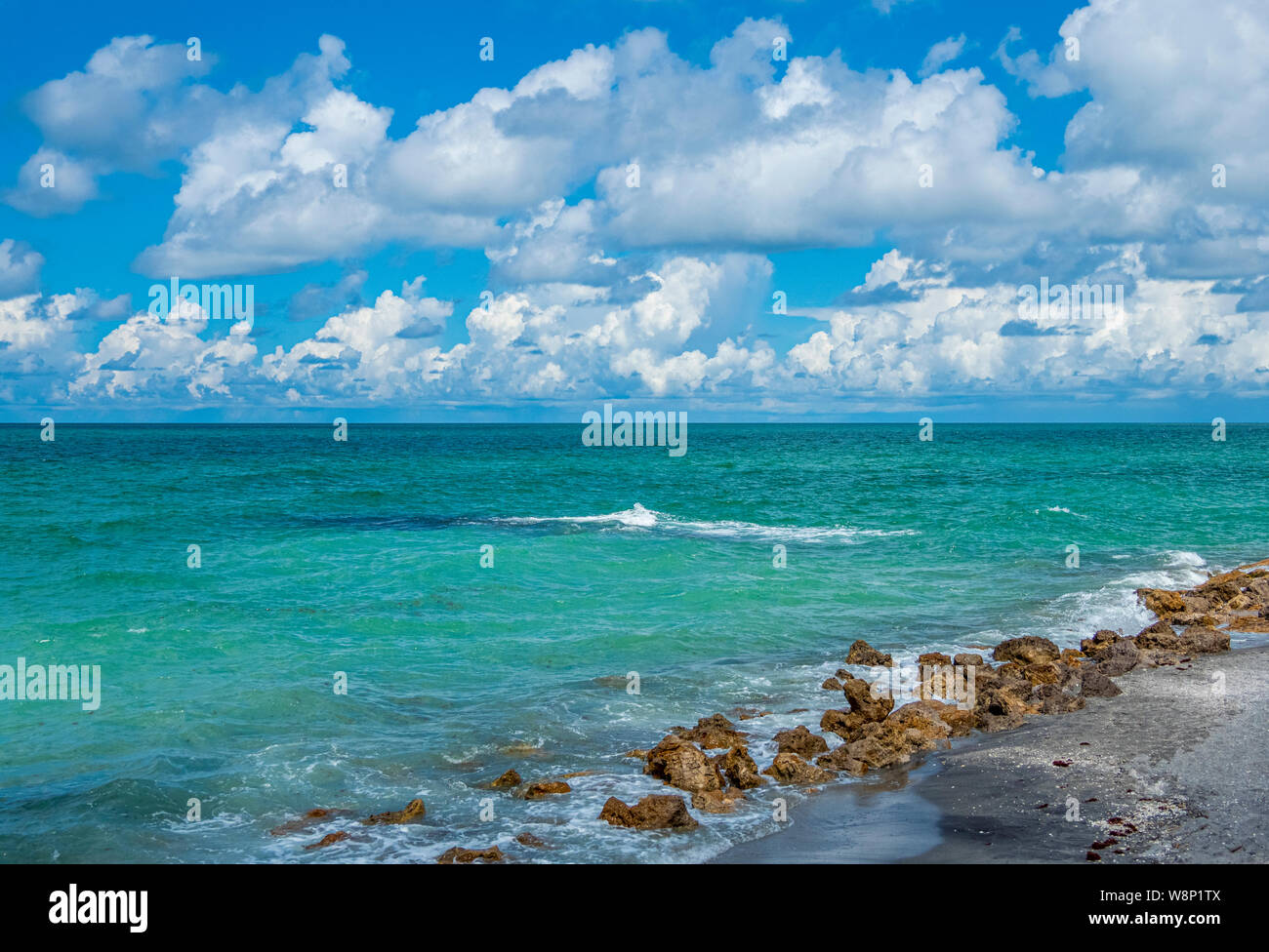 Sonnigen Sommertag an caspersen Beach am Golf von Mexiko in Venedig Florida in den Vereinigten Staaten Stockfoto