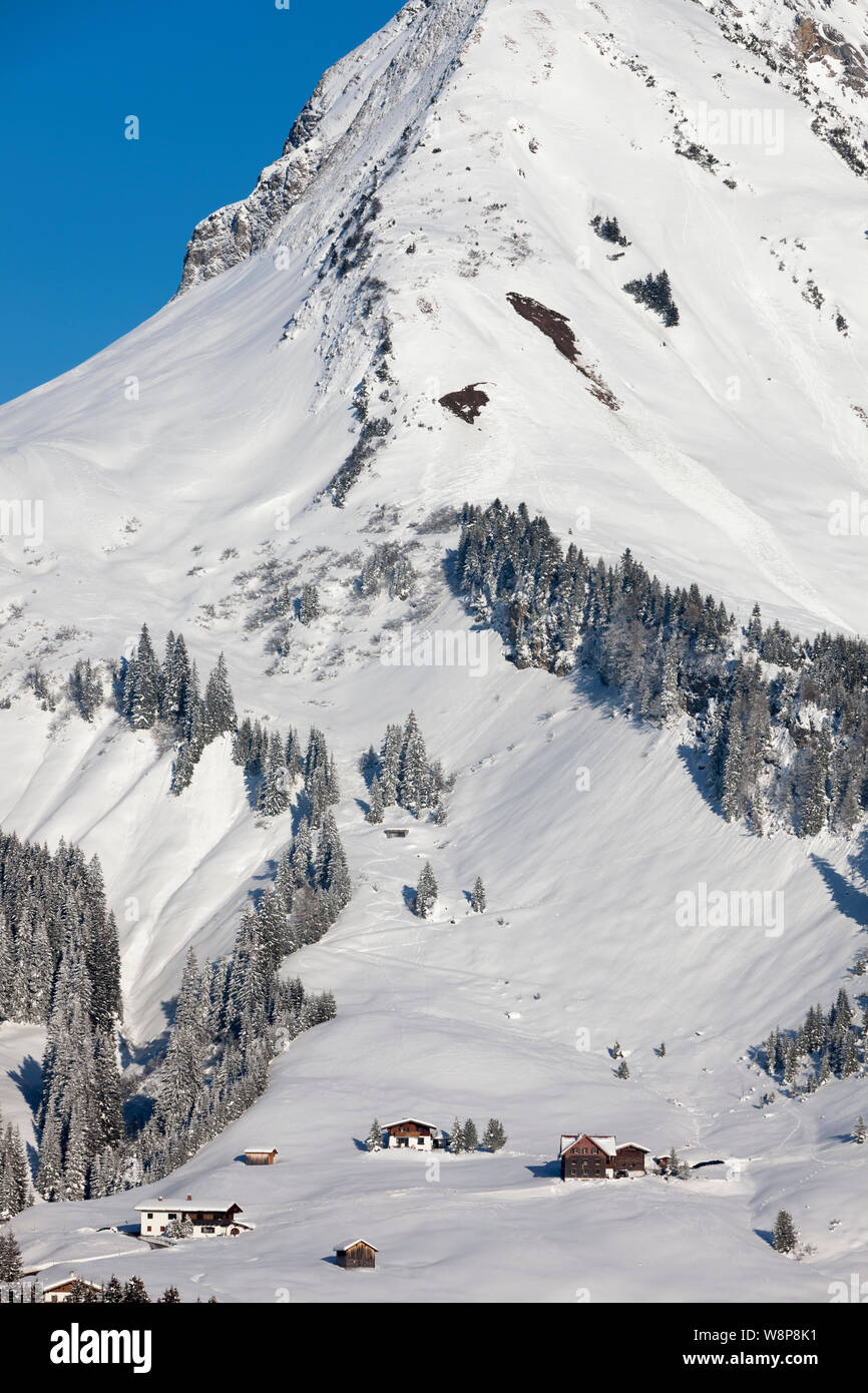 Alpen im Schnee, Landschaft, Moutain peak Stockfoto