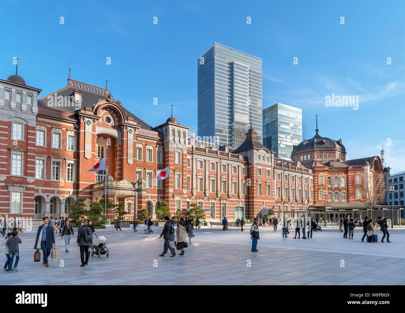 Die backsteinfassade der Tokyo Station, Marunouchi, Chiyoda, Tokio, Japan Stockfoto
