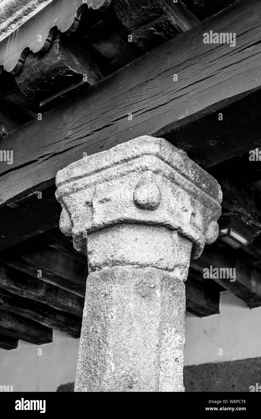 Holz- Träger in der Altstadt von La Alberca, Salamanca, Spanien Stockfoto