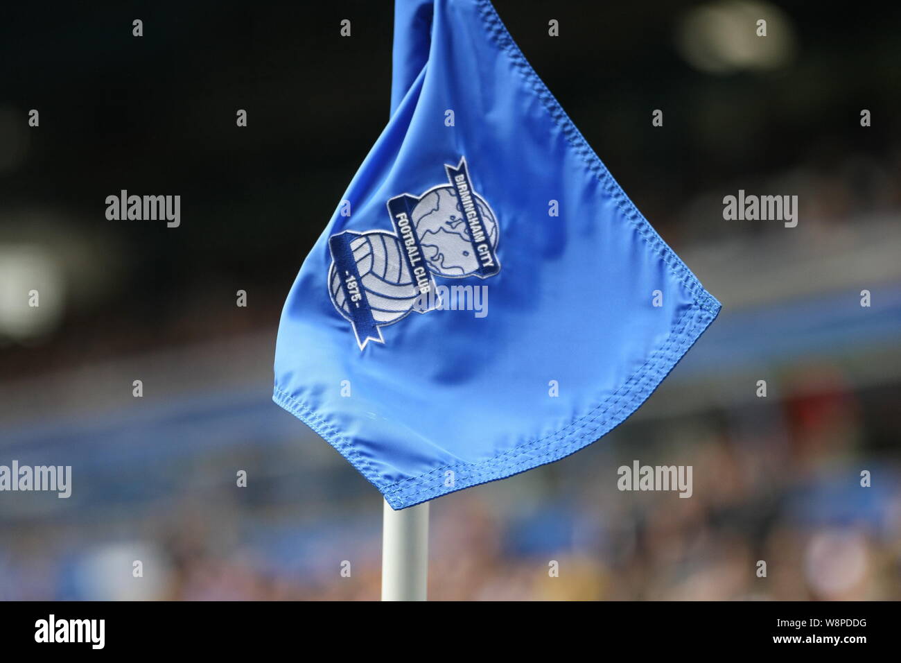 Birmingham, West Midlands, UK. 10 August, 2019. Eine Ecke Flagge während der Meisterschaft Befestigung zwischen Birmingham und Bristol City in der EFL-Meisterschaft. Stockfoto