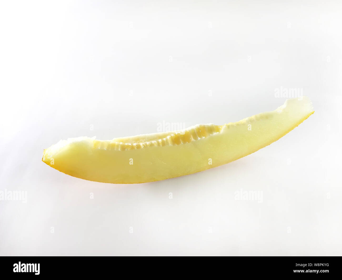 Gelbe Melone, weisser Hintergrund. Vegetarisch, Diät Lebensmittel, isoliert Foto moderne Stockfoto