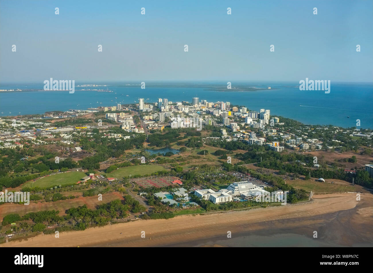 Die Stadt Darwin Hauptstadt des Northern Territory von Australien, Ansicht aus der Luft. Stockfoto