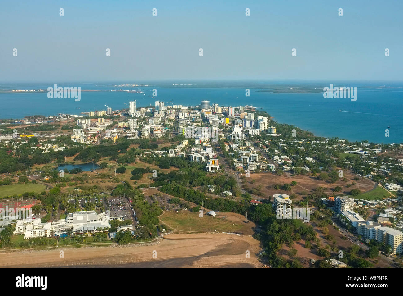 Die Stadt Darwin Hauptstadt des Northern Territory von Australien, Ansicht aus der Luft. Stockfoto