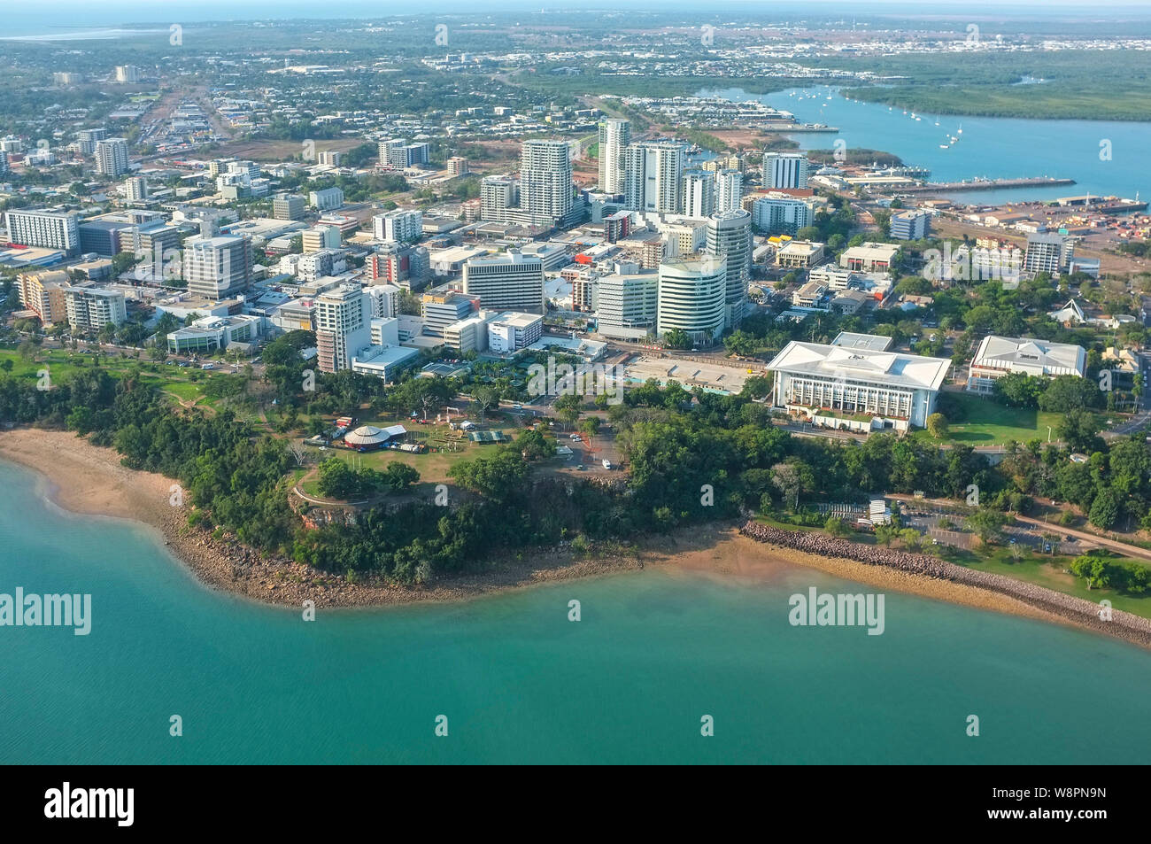 Die Stadt Darwin Hauptstadt des Northern Territory von Australien, Ansicht aus der Luft. Stockfoto