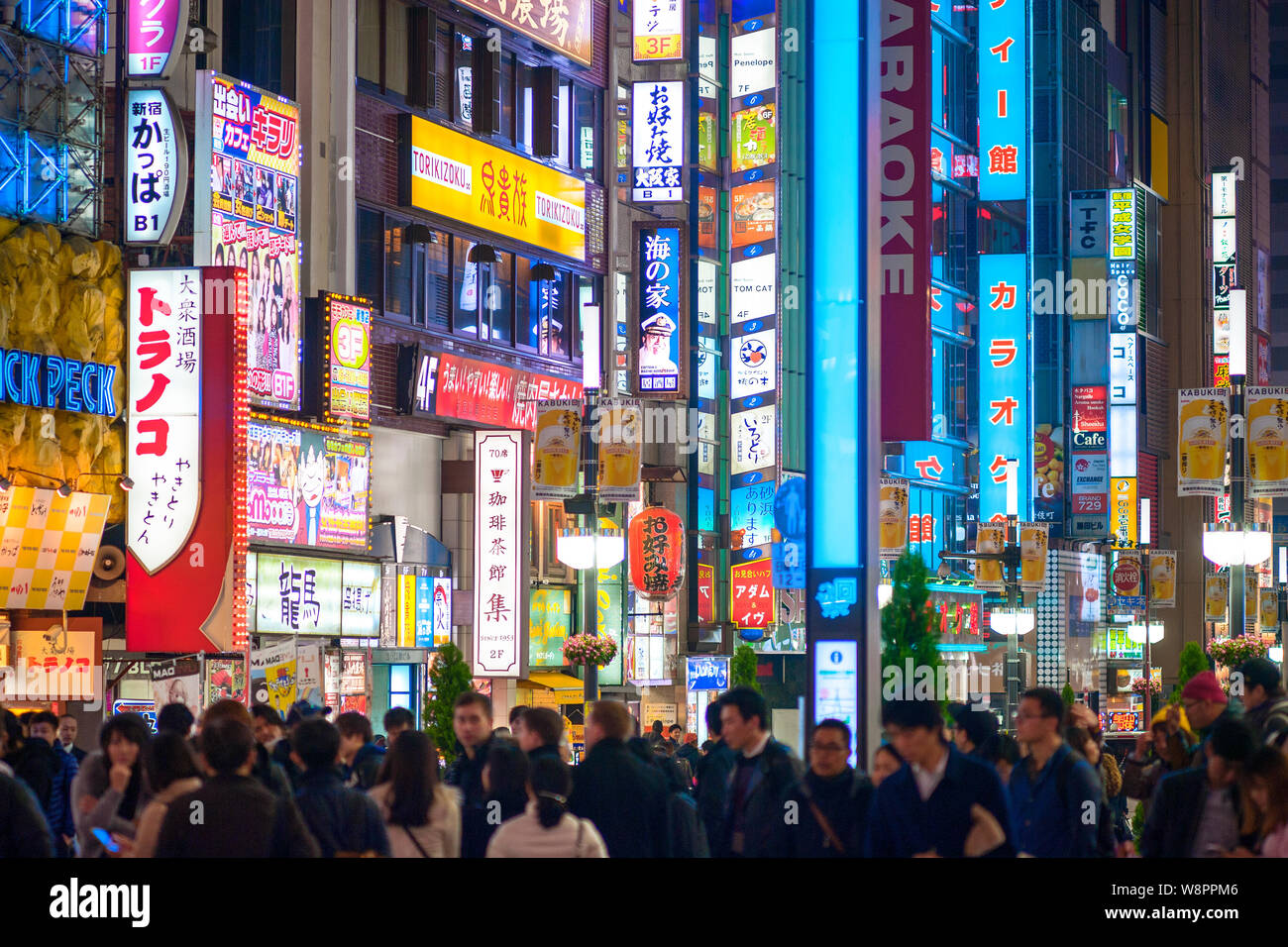 Kabukicho Night Lights Shinjuku Tokyo Japan Stockfoto