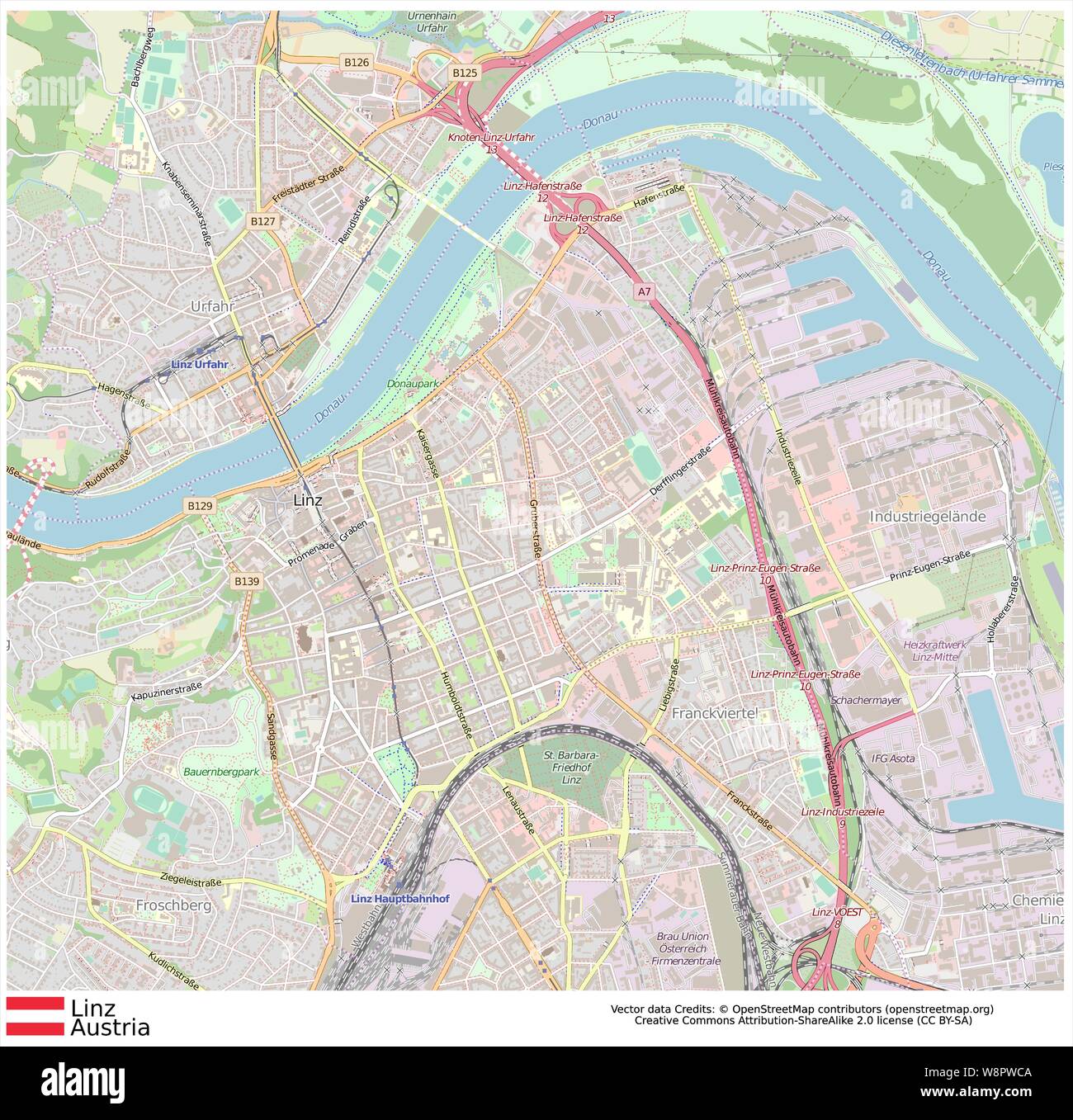 Karte von linz Stock-Vektorgrafiken kaufen - Alamy