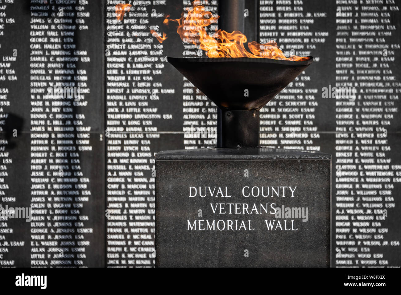 Duval County Veterans Memorial Wall in Jacksonville, Florida. (USA) Stockfoto