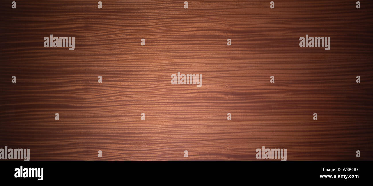 Panoramablick auf die hölzerne Verkleidung Hintergrund Textur mit einem dichten horizontalen Holzmaserung Muster und der Vignette für einen Baustoff und Innenausstattung Stockfoto