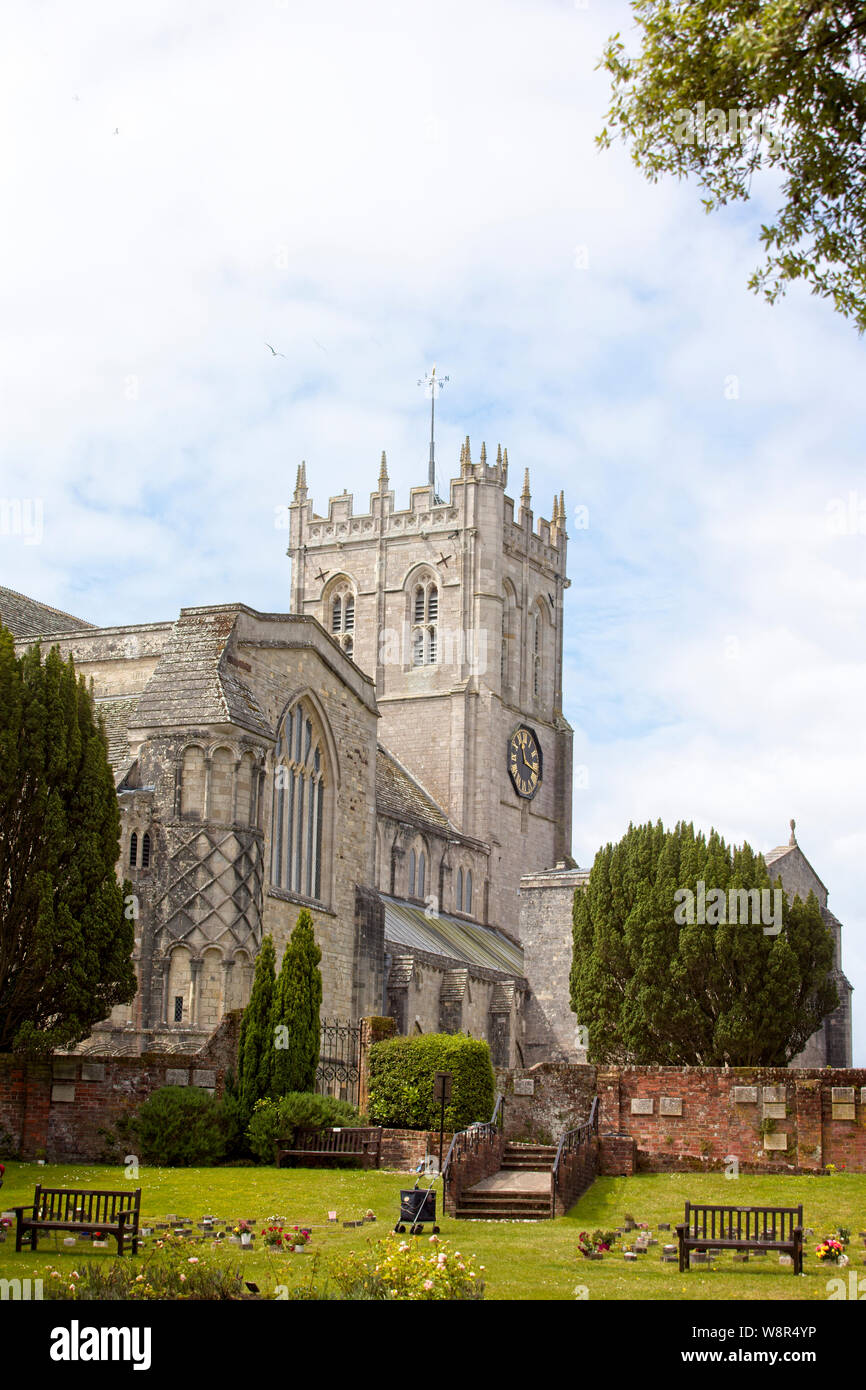 Christchurch Priory, zurückgehend auf den normannischen Periode, Dorset, England, UK. Stockfoto