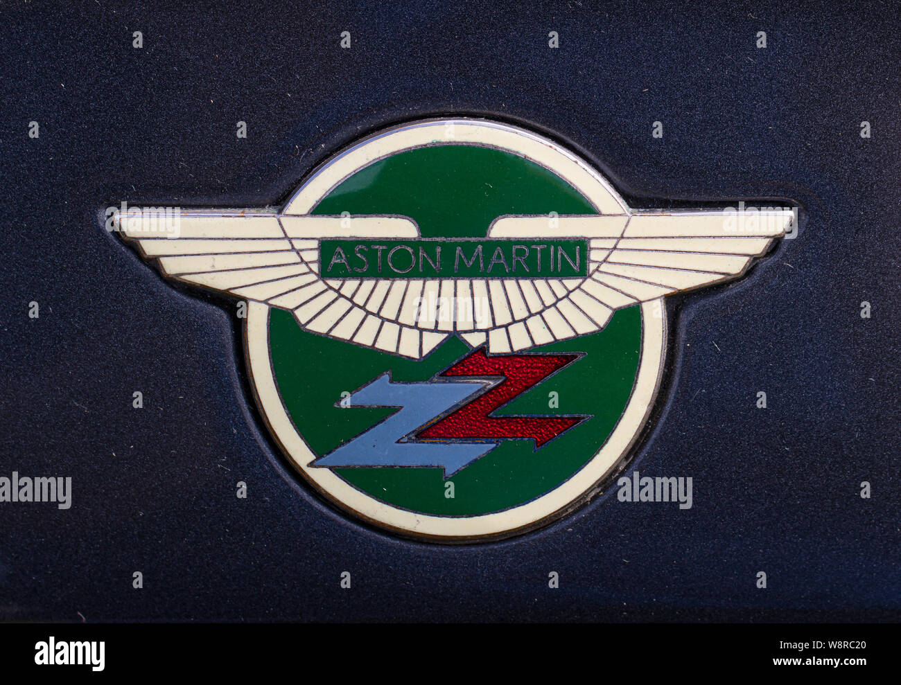 1990 Aston Martin V8 Vantage Volante Zagato car Badge Stockfoto