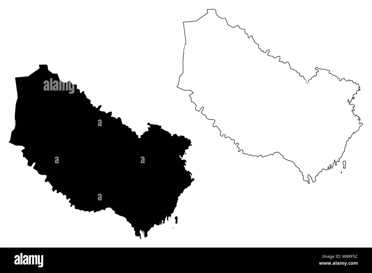 Vasterbotten County (Grafschaften von Schweden, Königreich Schweden) Karte Vektor-illustration, kritzeln Skizze Västerbotten Karte Stock Vektor