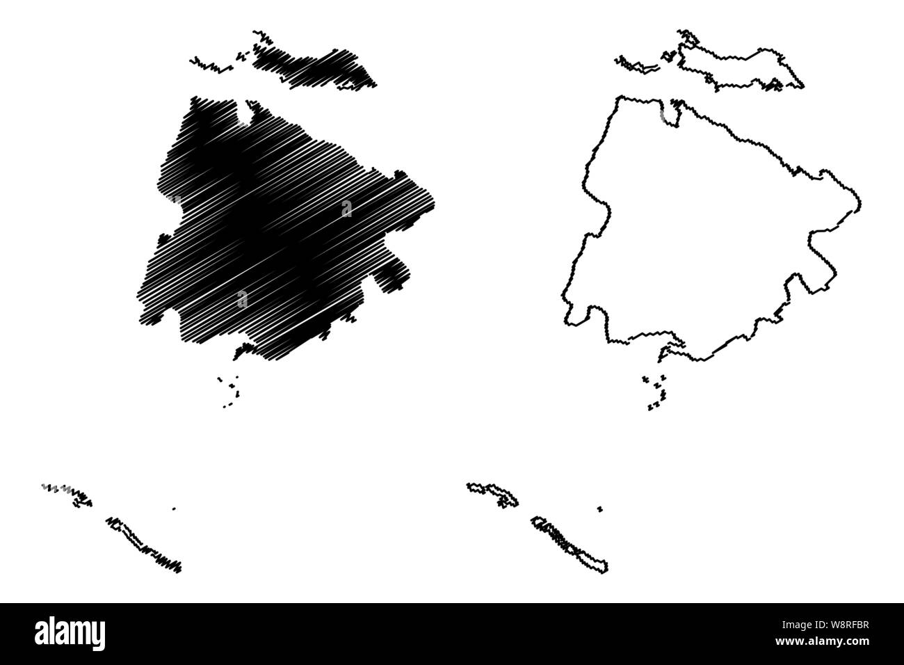 Der Provinz Ciego de Avila (Republik Kuba, Provinzen Kubas) Karte Vektor-illustration, kritzeln Skizze Ciego de Avila Karte Stock Vektor