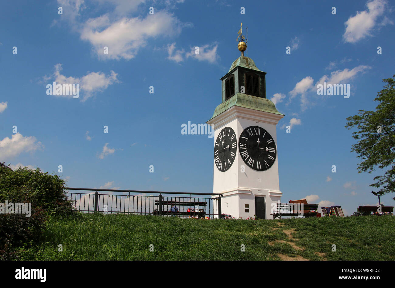 Clock Tower auf der Festung Petrovaradin, Novi Sad, Serbien Stockfoto