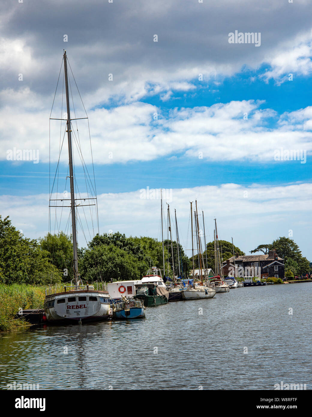 Exeter Ship Canal auf Rasen zu sperren. Stockfoto