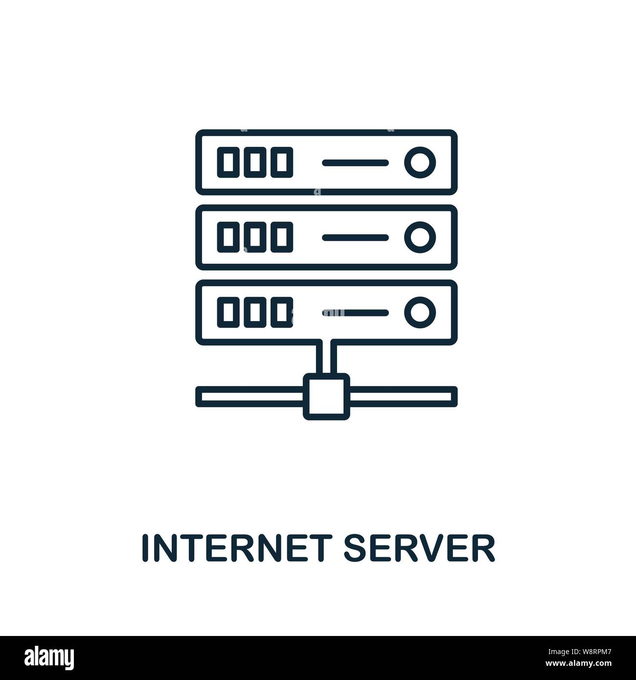 Symbolumrissstil für Internet Server. Einfache Glyphe aus Icons Sammlung. Symbol für Internet-Server für Webdesign und Software Stock Vektor