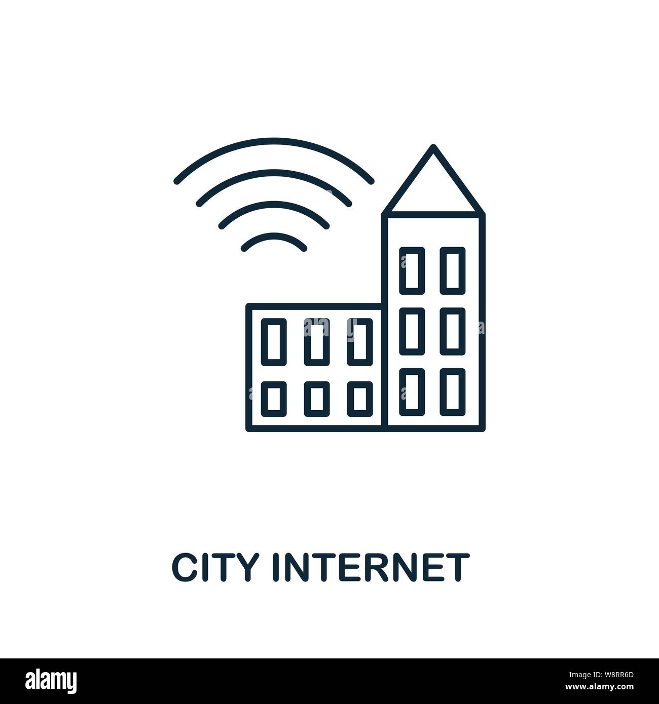 City Internet Icon-Umrissstil. Einfache Glyphe aus Icons Sammlung. Line City Internet-Symbol für Web-Design und Software Stock Vektor