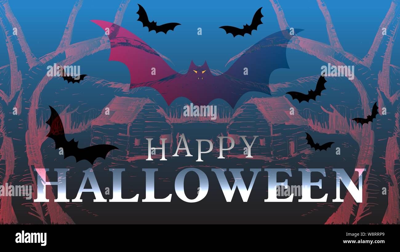 Happy Halloween Banner. Party Einladung. Vektorgrafiken Stock Vektor