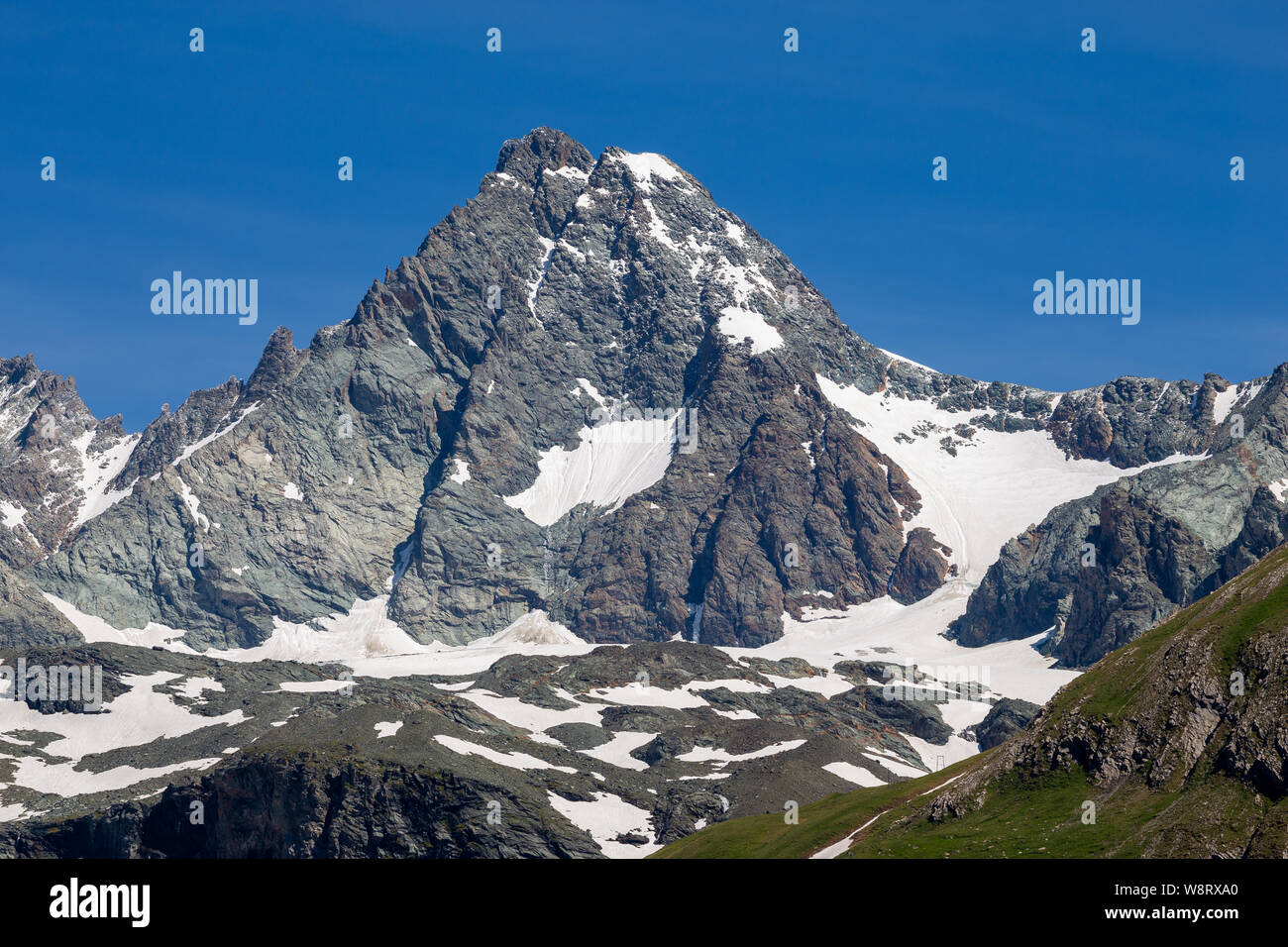 Die glocknergruppe massiv; Großglockner Gipfel. Blick vom Ködnitztal. Österreichischen Alpen. Europa. Stockfoto