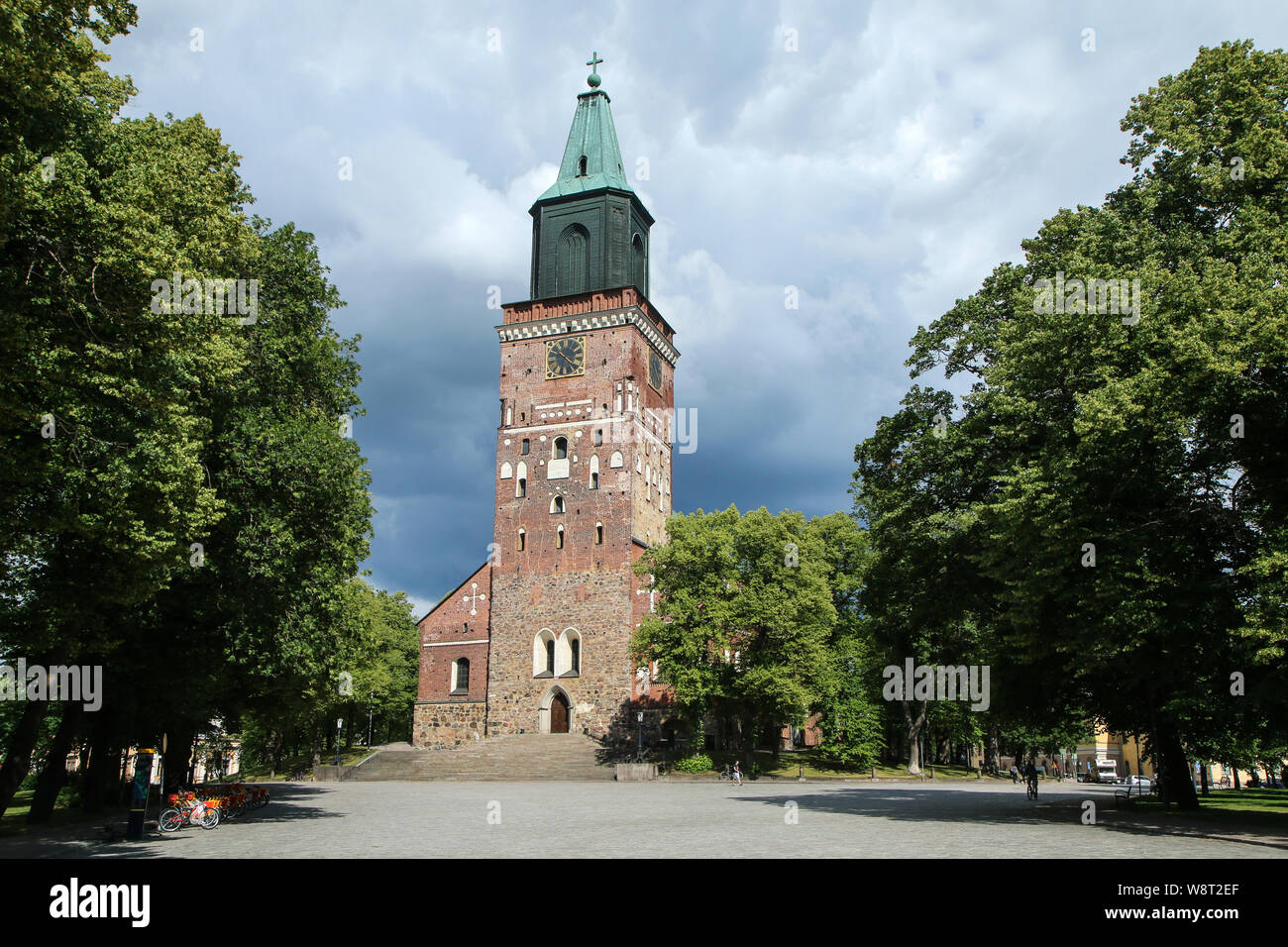 Die mittelalterliche Kathedrale in Turku in Finnland. Stockfoto