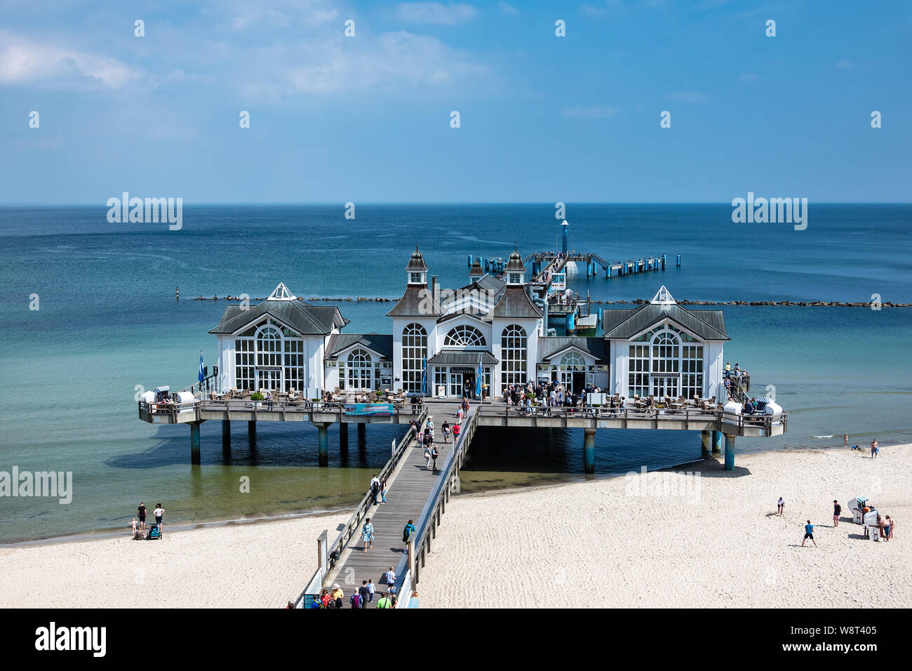 Pier an der Ostsee in Sellin, Deutschland. Stockfoto