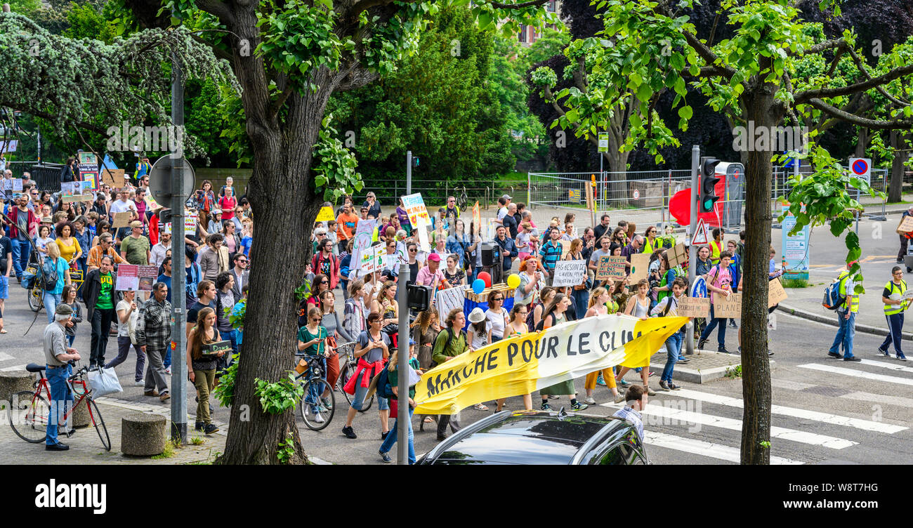 Mai 25, 2019, Demonstration gegen die Klima globale Erwärmung, Straßburg, Elsass, Frankreich, Europa, Stockfoto