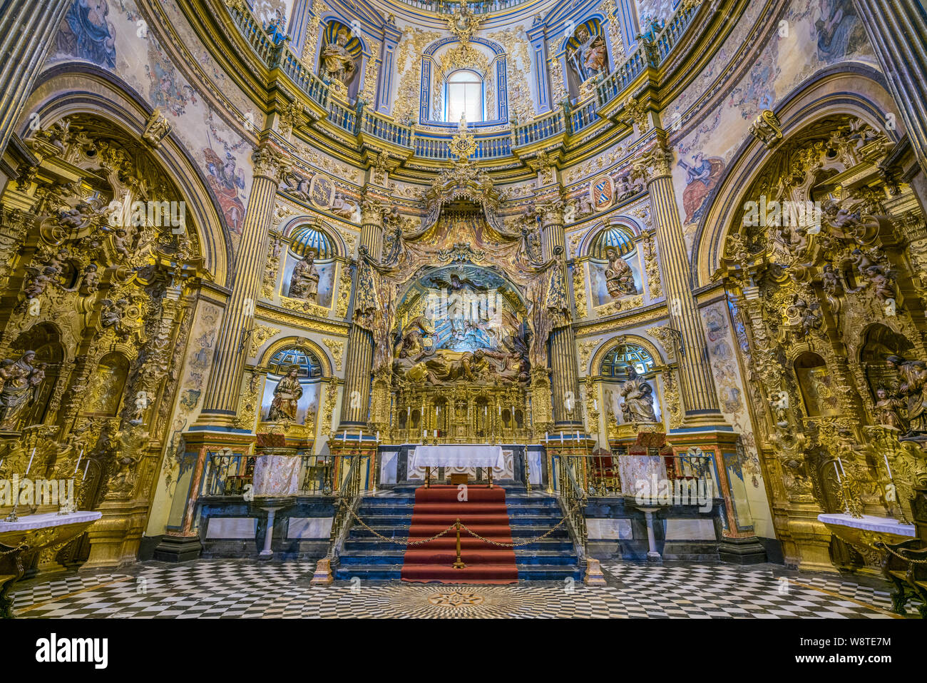 Die schöne Kirche acra Capilla del Salvador" in Ubeda, Jaen, Andalusien, Spanien. Stockfoto