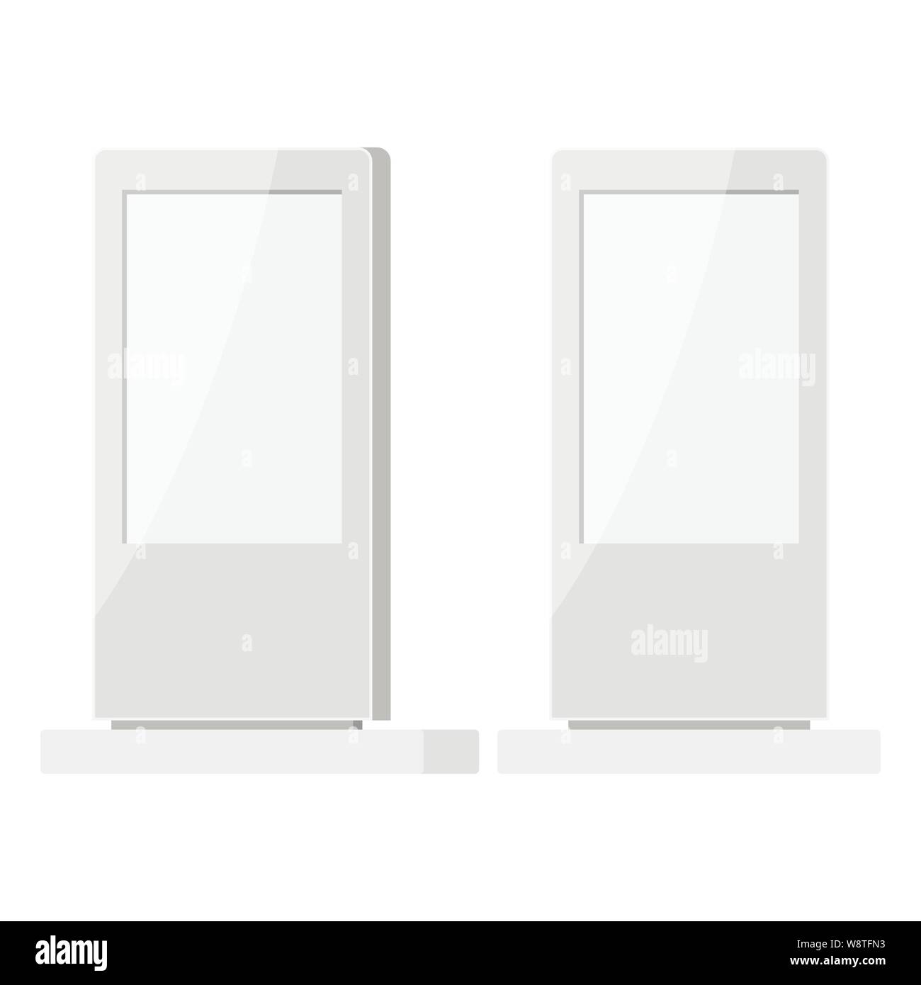 Set Werbemittel, interaktive Informationen kiosk Mockup outdoor Billboard marketing Panel. Stock Vektor