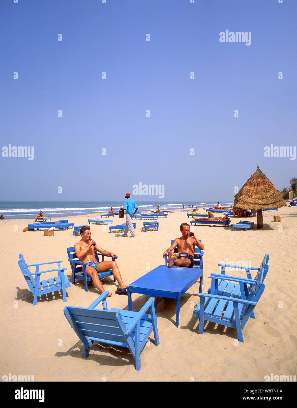 Blick auf den Strand, Rethymno Strand (Kota Strand Hotel), Serekunda, Republik Gambia Stockfoto