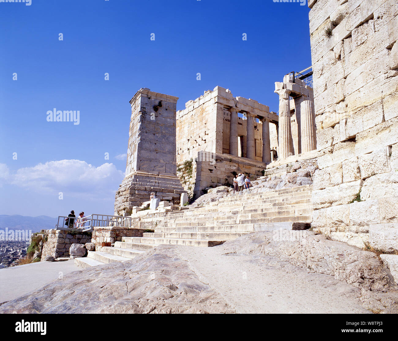 Die Propyläen der Akropolis von Athen, Athen (Athina), Athen, Griechenland Stockfoto