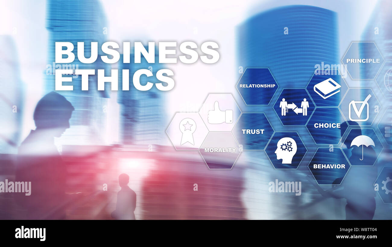 Business Ethnics Philosophie Verantwortung Ehrlichkeit Konzept. Mixed media Hintergrund. Stockfoto